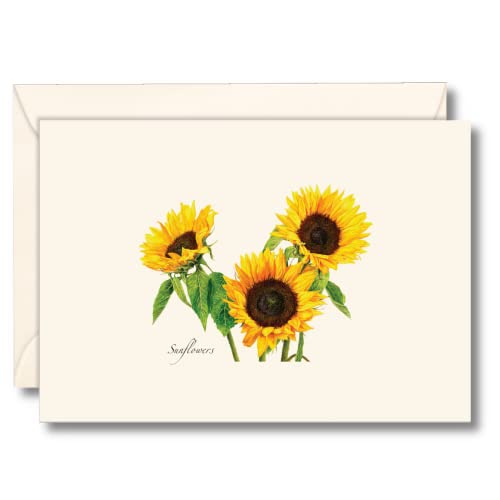 Image of Earth Sky + Water - 3 Sunflowers Notecard Set - 8 Blank Cards with Envelopes