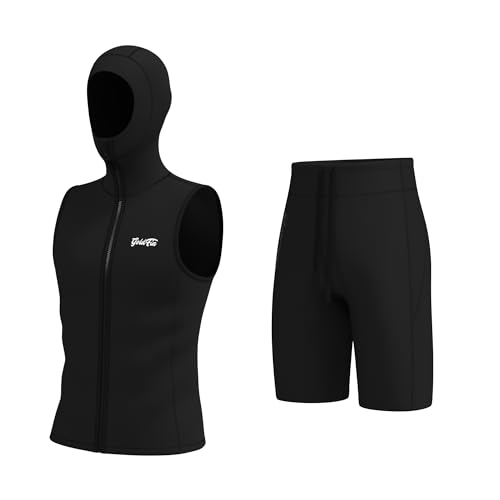 GoldFin Chaleco y Pantalón Corto de Neopreno para Hombre 2mm, Negro Mediano miniatura 1
