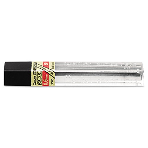 Mina Pentel Hi-Polymer 0.5 mm B tubo 12 pcs negra miniatura 1