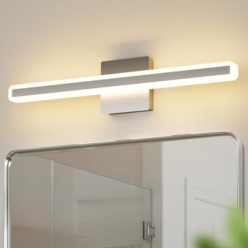 Image of 24 inch LED Vanity Lights Brushed Nickel Bathroom Light Fixture Bathroom Vanity Lights Over Mirror Vanity Lighting Fixtures 5 Color Temperature Dimmable Led Light Bar 5CCT