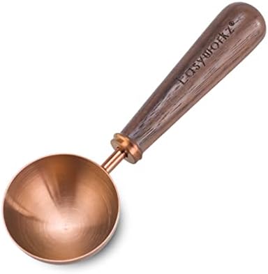 Easyworkz Retro Stainless Steel Coffee Spoon With Black Walnut Handle,10g - Measuring Spoon (Rose gold)