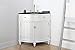 Tennant Brand 24-Inch Triadsville Free Standing Corner Bathroom Sink Vanity for Small Space, Fully Assembled, White Porcelain with Black Granite Top, White Cabinet