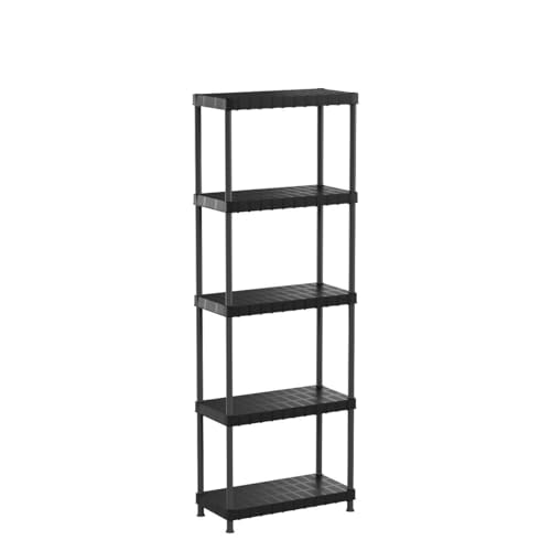 Vivo Technologies 2 x 5 Tier Heavy Duty Plastic Shelving Unit Storage Racking Shelves For Garage Warehouse Shed Kitchen (2 Pack)