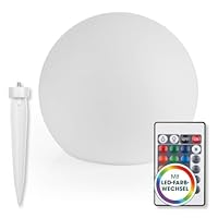 EASYmaxx LED Solarleuchte mit Farbwechsel | Deko Gartenleuchte mit LED Beleuchtung | Wunderschöne Lichteffekte mit Tageslichtsensor In & Outdoor | Gartendeko Witterungsbeständig IP67, Kugel 30 cm