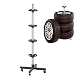 Fu-de-mo タイヤラック 4本収納 組立式 耐荷重100kg タイヤ 収納 幅46×奥行46×高さ109cm 4キャスター付属 頑丈 タイヤ幅225mm対応 屋外使用可 省スペース 防錆処理 ブラック