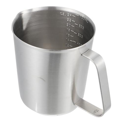 ROMISBABA Pichet à Lait Inox avec Graduation Pot à Mousseur Polyvalent pour Espresso et Cappuccino Acier Anti- et Facile à Nettoyer