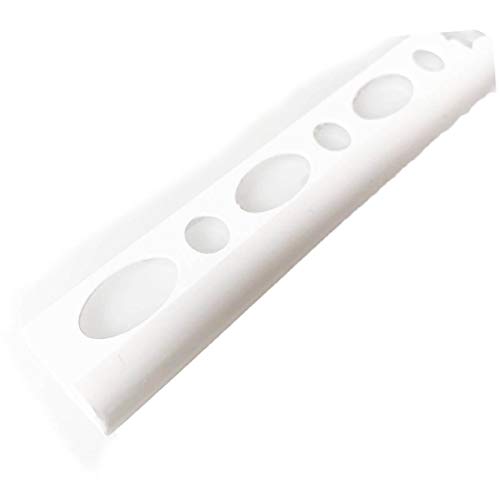 Image of Round Edge Tile Trims 8mm-10mm 2.5M Plastic PVC Many Colors Sizes TMW Profiles (10 mm, White)