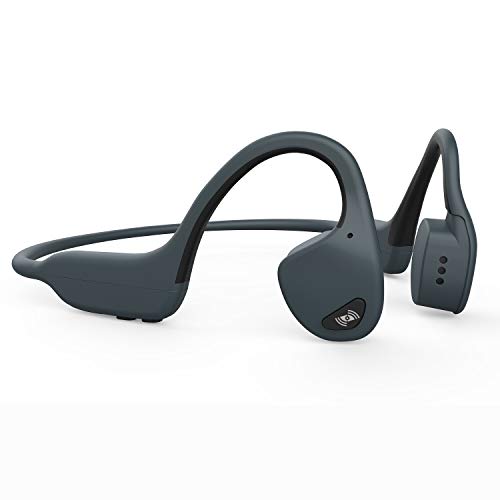 Open Ear Wireless Sport Bluetooth Headphones with Mic, Headset Earphone, Long Battery and Ultra-Lightweight (Grey