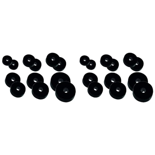 Boutté KIT JKT Assortiment de 12 Joints clapets percés, Noir (Lot de 2)
