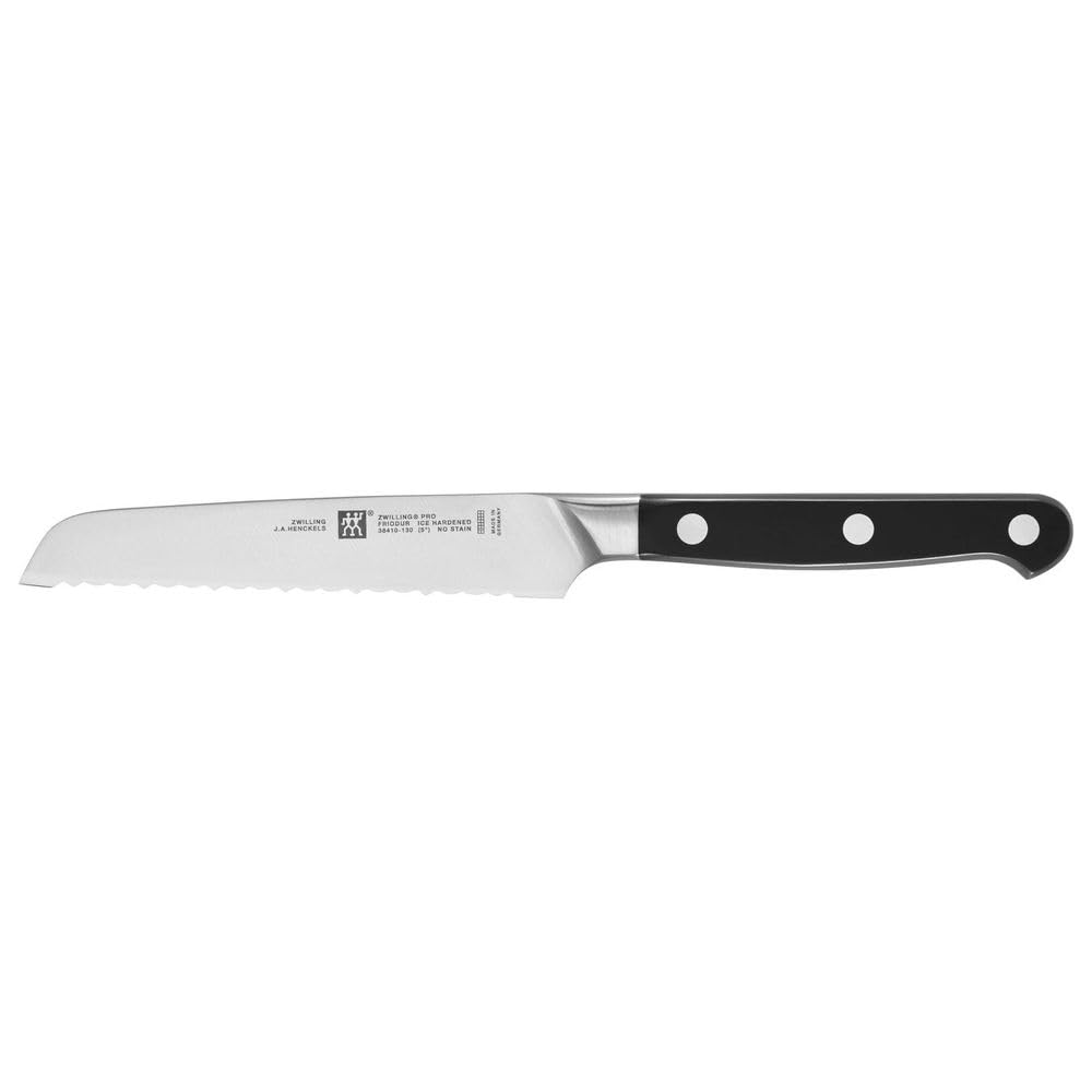 ZWILLING Pro selbstschärfender Messerblock, 7-tlg., Esche, Messer und Schere aus rostfreiem Spezialstahl, 3-Nieten-Design, Braun