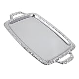 Grande vassoio da portata in argento: questo è un vassoio in stile nordico, molto adatto per riporre orecchini, braccialetti, collane, ecc., vassoio da portata decorativo