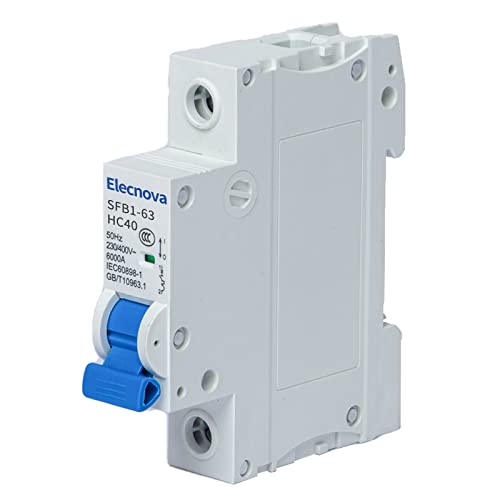 Elecnova Sfb1-63Hc 1P Miniature Circuit Breakers Din-Rail Mounted Mcb 50/60Hz Current Of 40Amp Voltage 400V Overload, Thermal Magnetic Trip Short-Circuit Protection Of Lighting #TOP17