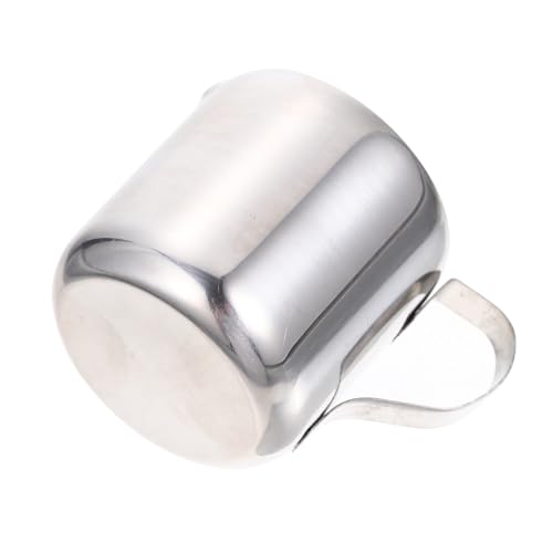 BIUDECO Recipiente para Espumar Leche de Acero Inoxidable 304, Diseño Portátil y Mango Cómodo, para Preparar Café y Bebidas Lácteas