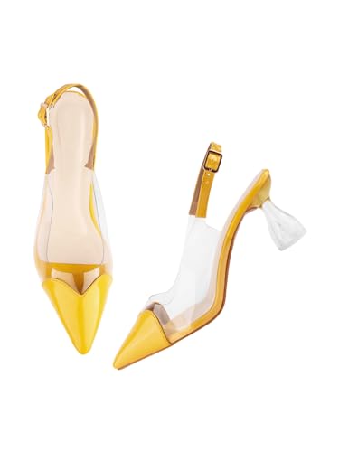 Image of TRYME Trendy Ravishing Transparent Close Toe Pointed Mules Style stilettos Heel Sandals For Women & Girls