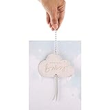 Hallmark Carte de félicitations de naissance avec souvenir détachable, design contemporain avec nuage en bois à suspendre, unisexe