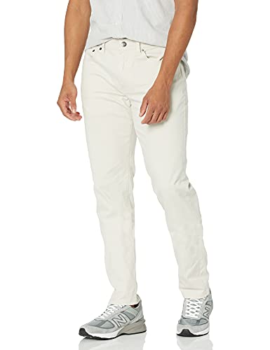 Amazon Essentials Pantalón de Sarga Elástico con 5 Bolsillos y Ajuste Entallado Hombre, Piedra, 35W / 29L
