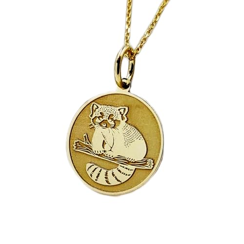 Collier panda roux en argent plaqué or LKBEADS chaîne 45 cm