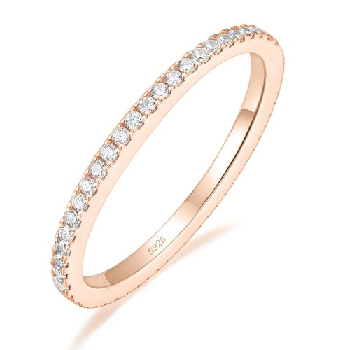 EAMTI 2mm Rose Gold CZ Full Eternity Ring