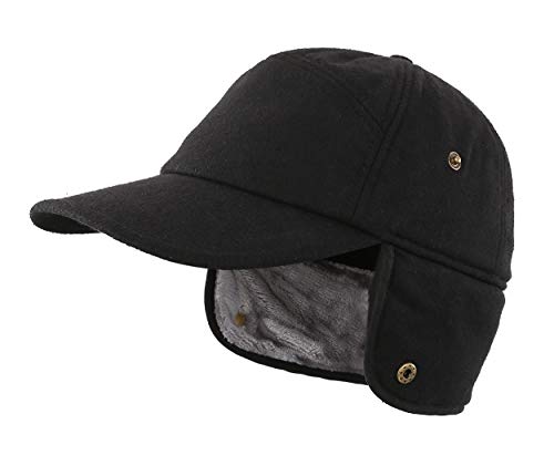 Image of Men's Winter Baseball Cap with Earflaps Fleece Lined Trapper Hunting Hat