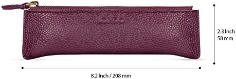 Londo Zippered Genuine Leather Pen and Pencil Case Cosmetic Pouch