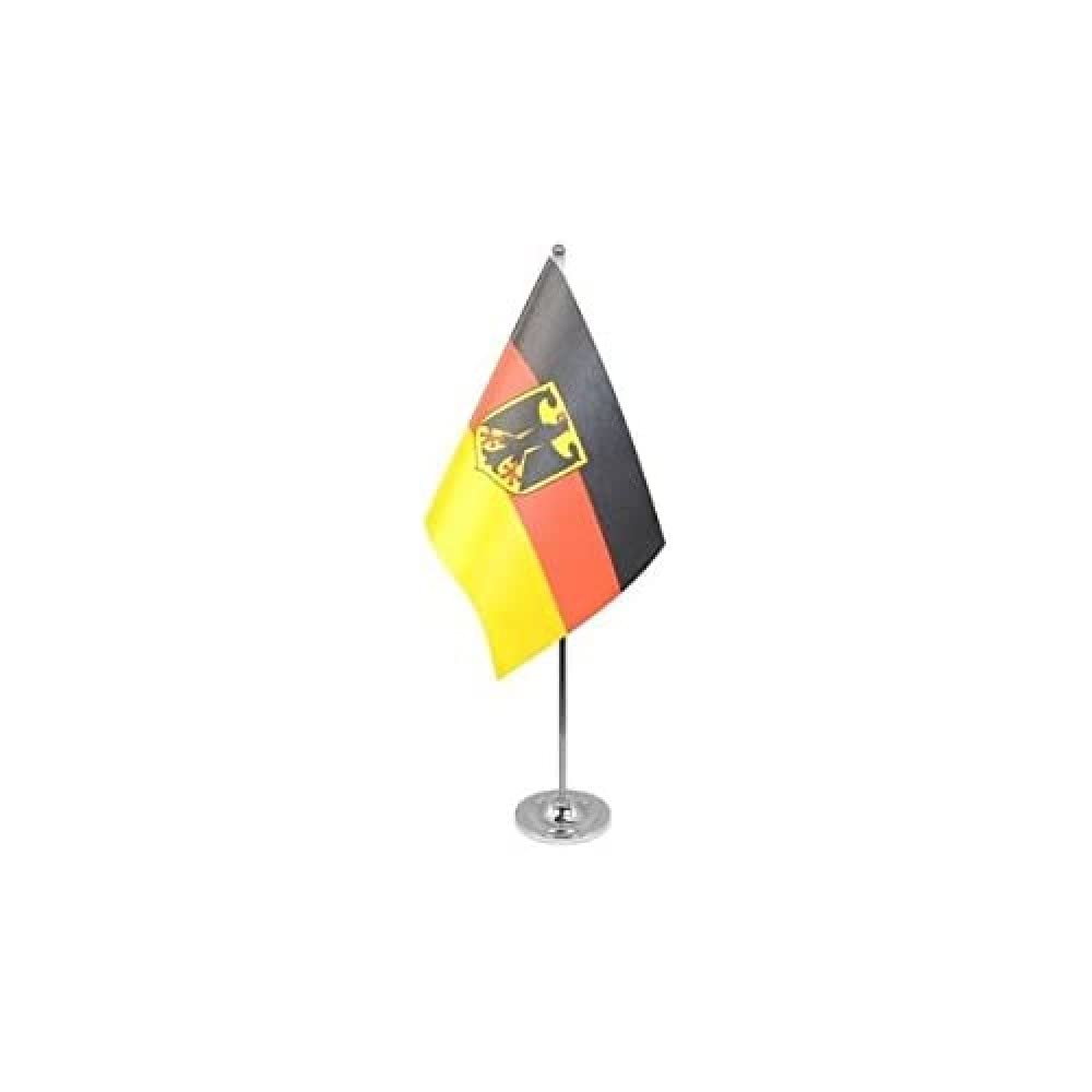 AZ FLAG Germany with eagle Prestige Table Flag 6'' x 9'' - German coat of arms Office Decoration 100% Satin 22 x 15 cm - Desk Flag with Steel Pole and Base