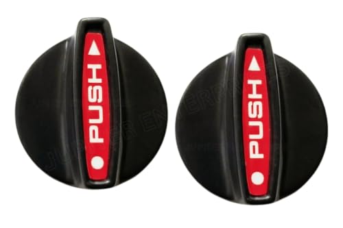 Image of Gas Stove Knobs Replacement (Pack of 2) | Push Fit Control Knobs Suitable for LPG Stove | Compatible with Old Model Stove | Push Fit Control on /Off Control Knob | Black - Color