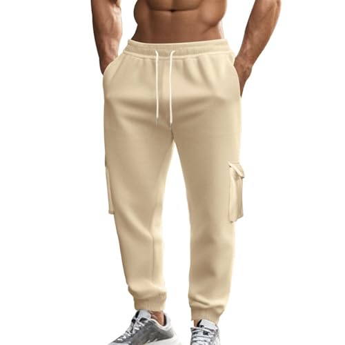 Men's Fleece Lined Joggers Pants with 5 Pockets Thermal Casual Sweatpants Athletic Hiking Pants for Winter Workout
