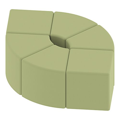 Image of Sprogs 18 inch H Structured Cube Stool -Flexible Modular Collaborative Soft Seating for Office, Home, Lounge and School Classrooms with Durable Frame & Set of 2 inch Legs Add-on - Fern Green
