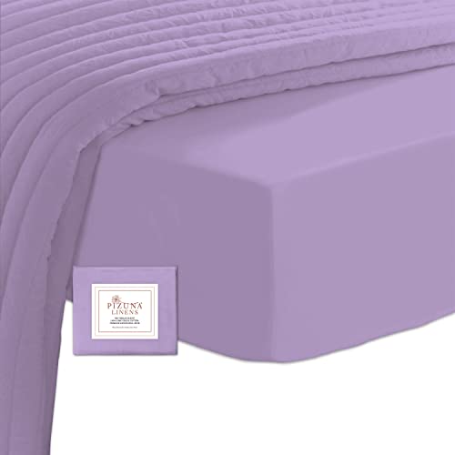 Pizuna Pure Combed Cotton Single Bed Fitted Sheet 90x200 cm, Baby Blue, 400 Thread Count Cool Luxury Soft 100% Long Staple Cotton Sateen Weave, 40cm Deep Pocket Bedsheet with 1 Pillowcase