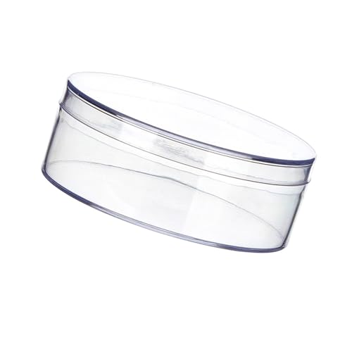 Caja organizadora de acrílico transparente redonda/corazón con tapa, contenedor de acrílico para pastillas de caramelos, uñas, cuentas, contenedor con tapa