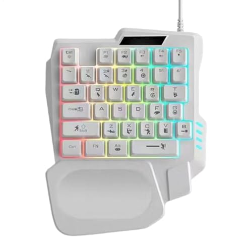 Game Keypad, RGB Backlit Keyboard, Small Mechanical Keyboard, Portable Tablet Game Keyboards, Handed Mechanical Keyboard for Pho