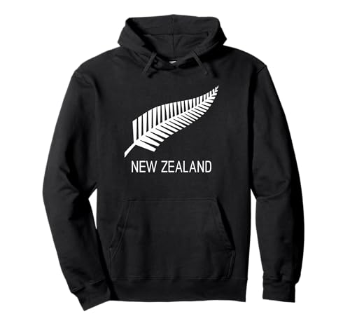 Black New Zealand Fern Shirt Mens Black Proud Kiwi NZ Rugby Pullover Hoodie