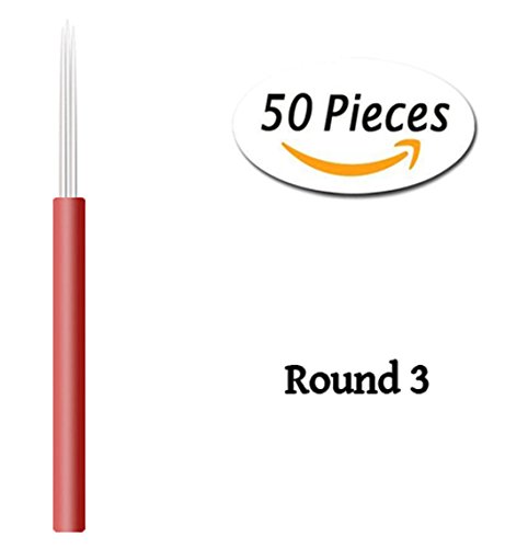 Xiaoyu rond microblading aiguilles, aiguille manuelle fog needle eyebrow tatouage stylo pour le maquillage permanent, 50PCS, 3R