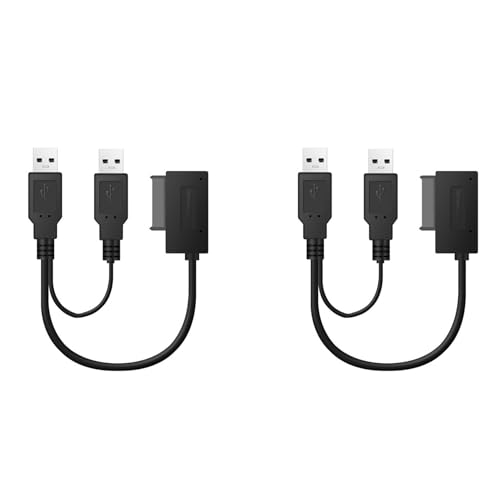 Hlsicnalm(�w���V���L) 2X USB2.0-6+7 13�s�� �X�������C���X���� �P�[�u�� �O�� USB 2.0 �d���t�� ���b�v�g�b�v CD-ROM DVD-ROM ODD �A�_�v�^�[�p