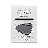Olivia Care Sea Mud Bar Soap 100% Natural, Vegan & Organic - For Face & Body -Nourish, Exfoliate, Hydrate, Moisturize & Deep Clean - Leave Skin Purified & Glowing - 8 OZ
