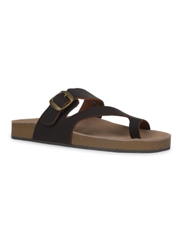Bata Men Toe Ring Slippers - DARK BROWN 10 (UK) (8734007)