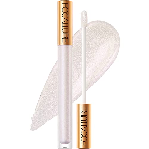 Focallure Metallic Chameleon Liquid Lipstick, Diamond Glitter Lip Gloss, Shimmery Finish, Intense Pigment, Long-Lasting, Nonstick Cup Lip Makeup For Costume, Cosplay, Rave Festival, 02 Zircon #TOP8