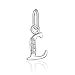925 Sterling Silver Cubic Zirconia A-Z Initial Letters Alphabet Dangling charms Pendant (Letter--L)