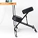 Sleekform Atlanta Ergonomic Kneeling Chair - Home Office Desk Stool for Back Posture Support, Comfortable Cushions, Angled Seat, Wheels, Rolling, Black