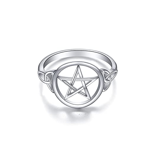 S928 Sterling Silver Pentagram Amulet Pentacle Celtic Knot Star Witch Ring for Women Men Jewelry S928 Sterling Silver Pentagram Amulet Pentacle Celtic Knot Star Witch Ring for Women Men Jewelry