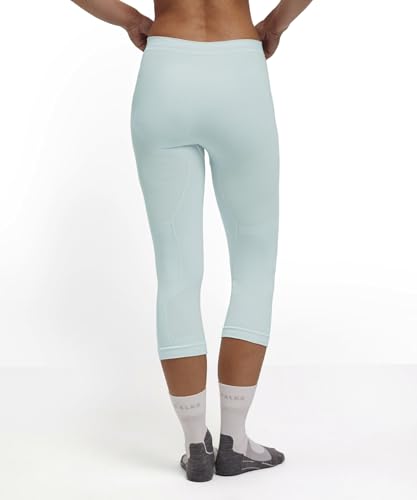 FALKE Damen Baselayer-Hose Warm 3/4 W Ti Funktionsmaterial schnelltrocknend 1 Stück, Grün Jade 7439, M – Ansicht 2