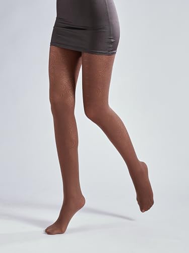Image of Sahabowi Women Sheer Tights, High Waist Pantyhose, Vintage Control Top Stockings(Patterns Colourful), Pantyhose5