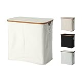 ✔ HOHE QUALITÄT: Die funktionale Wäschetruhe aus Bambus und Stoff ist besonders leicht und kann platzsparend zusammengefaltet werden, ist aufgebaut aber dennoch sehr stabil. Das atmungsaktive Naturmaterial ist dabei sanft zu Deiner Wäsche.