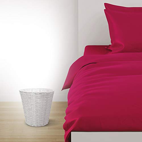 woodluv Round Waste Paper Basket Bin - Rubbish Bin for Bedroom, Bathroom, Offices or Home