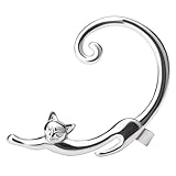 Gatuida Pendientes de Gato de Aleación Diseño Estéreo, Pendientes de Moda en Plata para Mujer y Niña, Ideales para Celebración de Aniversario