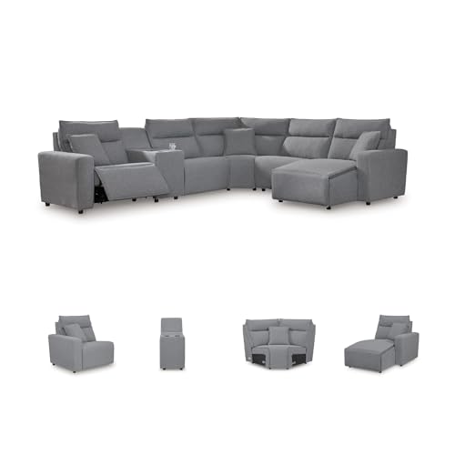 Image of Signature Design by Ashley 6-Piece Power Reclining Sectional Sofa, Gray