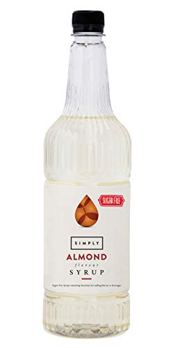 Simply Sugar Free Almond Syrup Low Calorie Vegan & Nut Free Flavoured Syrup for Coffee Cocktails & Baking (1 Litre)