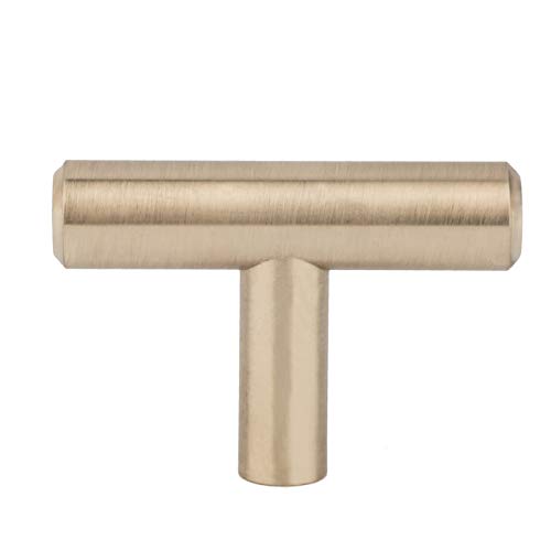 Amazon Basics T-Bar Cabinet Knob, 1/2-Inch Diameter, 2-Inch Length, Golden Champagne, Pack of 10 by Amazon Basics - Used condition - Image 4