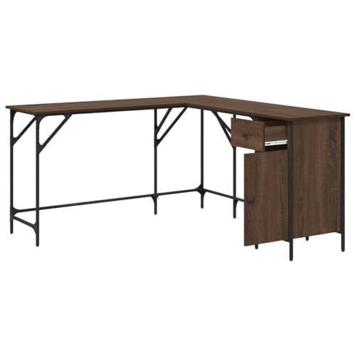 Bureau d'angle 141x141 cm anti-vibration avec rangement pour petits espaces - 8
