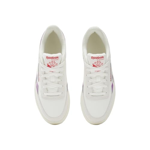 Reebok Reebok Women's Club C Revenge Sneaker, Chalk/Vintage Chalk/Purple Rave, 8